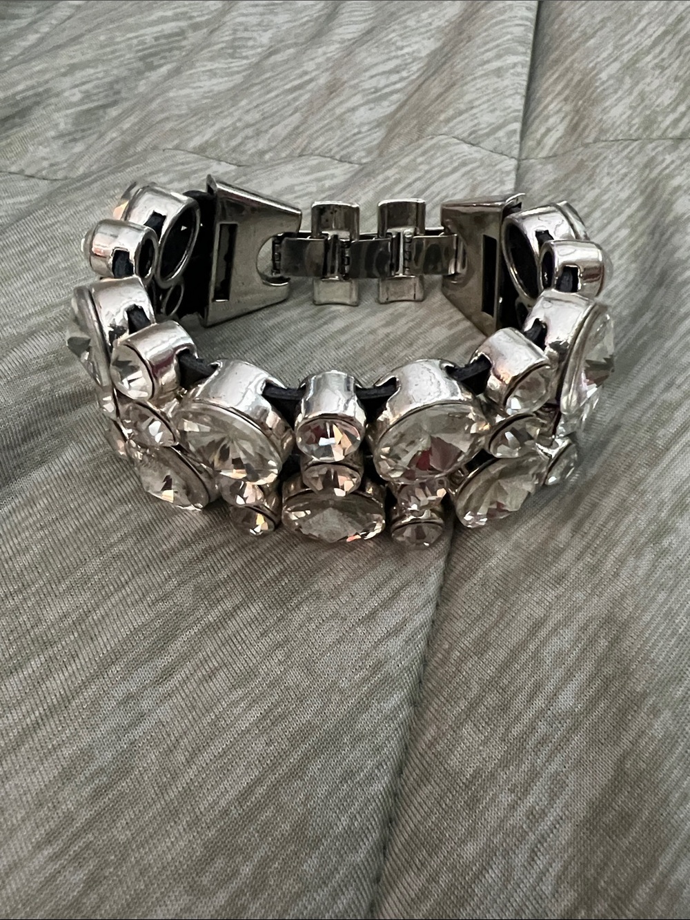Silver Crystal Clasp Bracelet - Women Jewelry